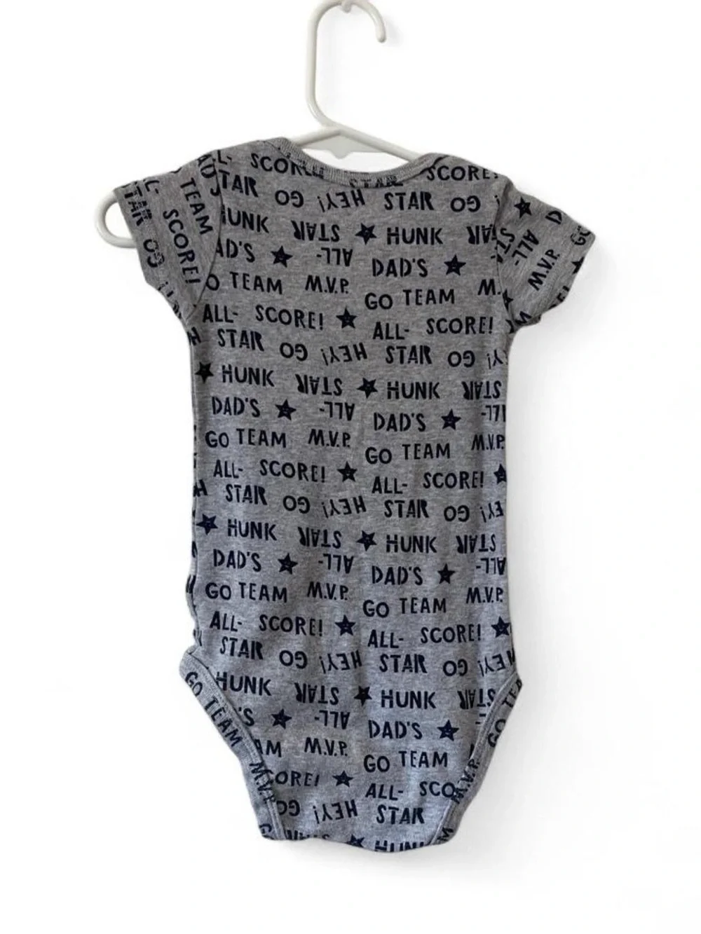 12M Boy Short Sleeve One Piece Gray Navy Blue Carter’s Onesie Bodysuit